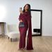 2024 Autumn/Winter Cross-Border Women's Fashion Independent Site Bodycon Satin Chiffon Evening Dress_ecoleips.com