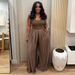 TW883 Women's Wide Leg Chiffon Jumpsuit High Waisted with Suspenders Summer Casual Loose Fitting Solid Color Romper_ecoleips.com