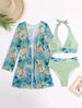 Women's Clothing Three Piece Suit Split Bikini Sexy High Waist Swimsuit Female Bikini_ecoleips.com