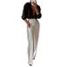 Women’s Solid Color Straight Leg Pants – Classic & Comfortable Casual Trousers (White/Black/Red/Brown, S-XL)_ecoleips.com