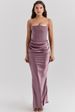 K New Arrival Off-Shoulder Fishbone Bodycon Fish Tail Long Solid Color Dress For Women_ecoleips.com
