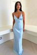 Elegant V Neck off Shoulder Slim Fit Dress for Women with Back Tie European And American Style Thin Strap Cross Border Clothing 2025_ecoleips.com