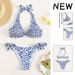 Women's Sexy Floral Bikini Set - High Waist Split Swimsuit For Beach & Pool_ecoleips.com