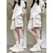 Tooling Shorts Women's Summer New High-waisted A-shaped Large-pocket Quick-drying Sports Five-point Pants_ecoleips.com
