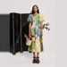 Women's Clothing Graffiti Lantern Sleeve Casual Fashion Round Neck Linen Dress_ecoleips.com