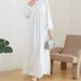 Women's Solid Color Fashionable Comfortable Loose round Neck Puff Sleeve Dress Cross Border Factory Clothing_ecoleips.com