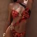 Women's Clothing Sexy Hollowed Out Off-Shoulder Bikini Solid Color Trendy Swimwear For Women Resort Style_ecoleips.com