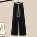 Women's Clothing New Fashion Retro Suspender Shirt Versatile Wide Leg Pants Three Piece Suit_ecoleips.com