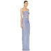 Blue Purple Mesh Elegant 3D Flower Women's Fashion Evening Dress Strapless Skirt_ecoleips.com