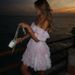 Women's 2025 Summer Off-Shoulder Dress - Elegant Floral Ruffled Short Dress With Horn Sleeve _ecoleips.com