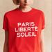 Women's Clothing French Retro Ladies Red Cotton T Shirt Summer Short Sleeve Loose Letter Print Top Elegant Casual T Shirt_ecoleips.com