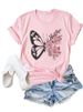 European And American Cross-border Foreign Trade Women's Clothing Butterfly Pattern Printed Round Neck Short-sleeve_ecoleips.com