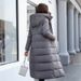 Extra Long & Thick Winter Down Coat For Women, Knee-Length Hooded Warm Jacket With Memory Cotton Filling_ecoleips.com