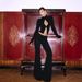 Slim Fit High Neck Short Sleeve Top And Low Waisted Flare Pants Women's Fashion Two Piece Set Solid Color Style_ecoleips.com