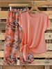 Women's Geometric Print Shirt And Pants Set - Relaxed Linen Blend Outfit For Summer And Early Fall_ecoleips.com
