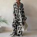 Women's Clothing New Product Set, Fashionable Printed Loose Long Sleeved Shirt + Straight Trousers For Women_ecoleips.com