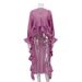 K Uniquely Designed Ruffled Hem With A Drag Down Hem, Women's Shirt With V-neck And Flared Sleeves, Beach Style Top_ecoleips.com