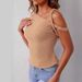 Women's Clothing Women's Summer Kylie Same Style One Shoulder Elegant Double Layer Mesh Short Sleeve Slim Fit Top Hot Style_ecoleips.com