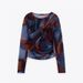 ZA& Women's Clothing 2025 Autumn Winter Style Round Neck Printed Silk Top + Half-length Straight Skirt Set_ecoleips.com