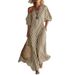 Spring Striped Off-Shoulder Dress For Women Elegant Casual Thin Summer Fashion England Style Adult Clothing_ecoleips.com