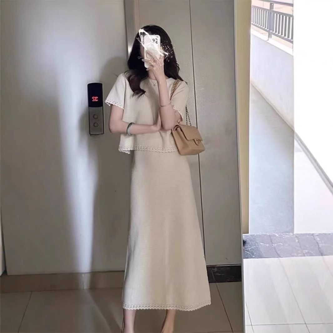 Summer Outfit 2025 New High-End Elegant Socialite Style Women's Two-Piece Skirt Set_ecoleips.com