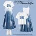 Summer Trendy Outfit Women's Slimming Blue Dyed Ort Sve T-irt And Dr Set Casual Loose Waist Medium Soft Fabric_ecoleips.com