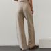 Suitable For All Seasons Casual Linen Cotton Women's Fashion 2025 Summer New Style Side Pocket Slimming Diagonal Placket Double Button Long Pants_ecoleips.com