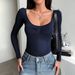 DiYun European And American Y2K Yoga Style High Elasticity Long Sleeve Hot Girl Tank Top T-Shirt Women's Clothing 2025_ecoleips.com