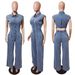 Women's Clothing Slim Fit Washed Denim Jumpsuit For Women Straight Loose Style Elastic For Formal & Casual For Women_ecoleips.com