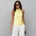 K New Fashionable Texture And Temperament Hanging Neck Collar Top_ecoleips.com