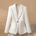 Tailored Slim-Fit Cropped Blazer for Petite Women Office Chic Casual Versatile Jacket_ecoleips.com