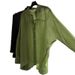 French-style High-end Green Cotton-linen Shirt For Women, Summer Thin Loose Casual Linen Shirt, Long-sleeved Sun_ecoleips.com