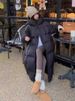 Women's Long Padded Coat Winter Warm Loose Fit Polyester Cotton Blend Jacket With Polo Collar, Plus Size Available In Beige, Black, Brown, Khaki_ecoleips.com