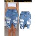 Verve Women's Slim Fit Bodycon Denim Sexy Ripped Fringe Midi Skirt_ecoleips.com