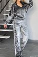 Women's Clothing New Leopard Print Contrast Trousers Long Sleeved Home Clothes Suit_ecoleips.com