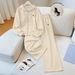 Premium Women's Casual Tracksuit Set - Autumn Winter Fashion Outfit With Zipper Pocket (Beige/Brown, S-Xxl)_ecoleips.com