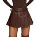 High-Waisted Pleated PU Leather Skirt Anti-Exposure Short Skirt Versatile Hot Girl Fashion_ecoleips.com