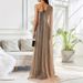 One-Shoulder Evening Gown With Detachable Cape High Slit Black Sequin &Gold-Embellished Formal Dress For Hosts & Performers (Floor-Length With Train)_ecoleips.com