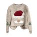 Christmas Sweater Women's Loose Knit Top – Festive 3D Embroidery, Soft Acrylic & Polyester Blend, Cozy Holiday Style_ecoleips.com