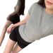 Slim Fit Ribbed Cotton Stretch Short Sleeve T-Shirt For Women, U-Neck Everyday Basic Tee, Soft Comfortable Casual Top_ecoleips.com