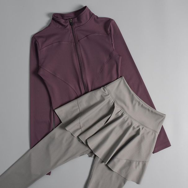 Running Sports Suit For Women, Long Sleeves, Professional Gym Wear, Slim Fit, Yoga Wear, Round Neck Jacket_ecoleips.com