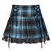 Women's Plaid Mini Skirt Cross Strap Lace Pleated New Style Spicy Girl Subculture Skirt For Autumn Winter_ecoleips.com