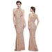 Women's Clothing Sequin Evening Dress Bridesmaid Dress Banquet Party Fishtail Dress_ecoleips.com