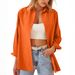 Verve Clothing Spring Summer 2025 New Women's Cardigan Candy Color Loose Casual Long Sleeve Shirt_ecoleips.com