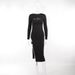 Elegant Sexy Hollowed out round Neck Slit Dress European American Style Summer New 2025 Cross Border E Commerce Women's Clothing_ecoleips.com