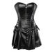 K Zipper Corset Sexy Tight Corset With Short Skirt Waist Court Dress Leather Shapewear_ecoleips.com