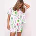 Women's Casual Short Sleeve T-Shirt & Shorts Set - Sporty Print Lounge Wear, Breathable Polyester, Spring 2024 Fashion_ecoleips.com