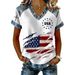 Women's 250Th Anniversary American Printed T-Shirt Loose Short-Sleeved_ecoleips.com