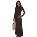 Women's Slim Fit Long Sleeve Dress European American Style Solid Color Fashion round Neck Cross Border Wholesale 2025 Autumn Winter New_ecoleips.com