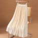 Verve Genuine Flowing Chiffon For Women Summer New Milk Pearl Elegant Willow Wrinkle Pleated Skirt_ecoleips.com